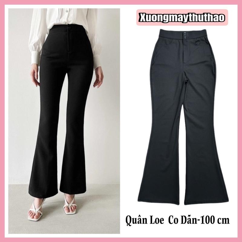 Loe 2 Cúc M44 Quần Ống Loe 2 Cúc- Có Túi Sâu Chất Umi Co Dãn 4 Chiều Cạp Cao Hách Dáng Nữ