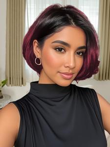 13*4 Straight Pixie Cut Human Hair Lace Front Wigs for Women, Gorgeous Fluffy Wigs, Human Hair Wigs for Party, Daily Use