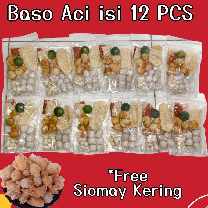 baso aci isi 12pcs paket hemat free siomay kering Food Pedas Makanan Kuah Instan