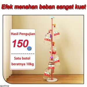 Rak Pakaian Berdiri Besi Sederhana Desain Aesthetic Gantung Portable untuk Kamar Tidur Ruang Tamu Multifungsi Ukuran 166cm x 30cm Warna Putih Kuning Pink Biru