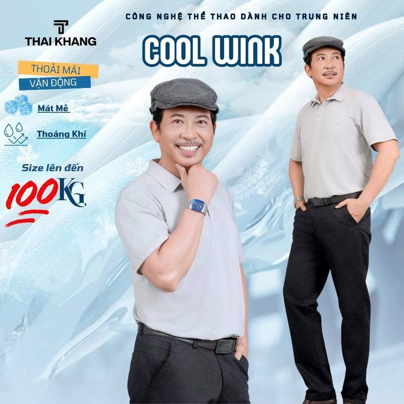 Áo thun nam trung niên Thái Khang vải thun lạnh mặc siêu mát ATK1 Menswear Polo Có Cổ Cộc Tay Ngắn Tay Shirt