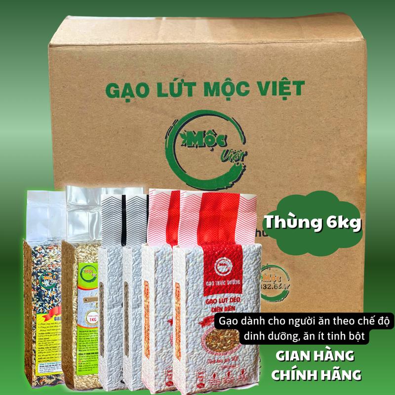  Thùng 6kg gạo lứt chính hãng Mộc Việt  gạo lứt Hữu cơ tốt cho người sử dụng 
