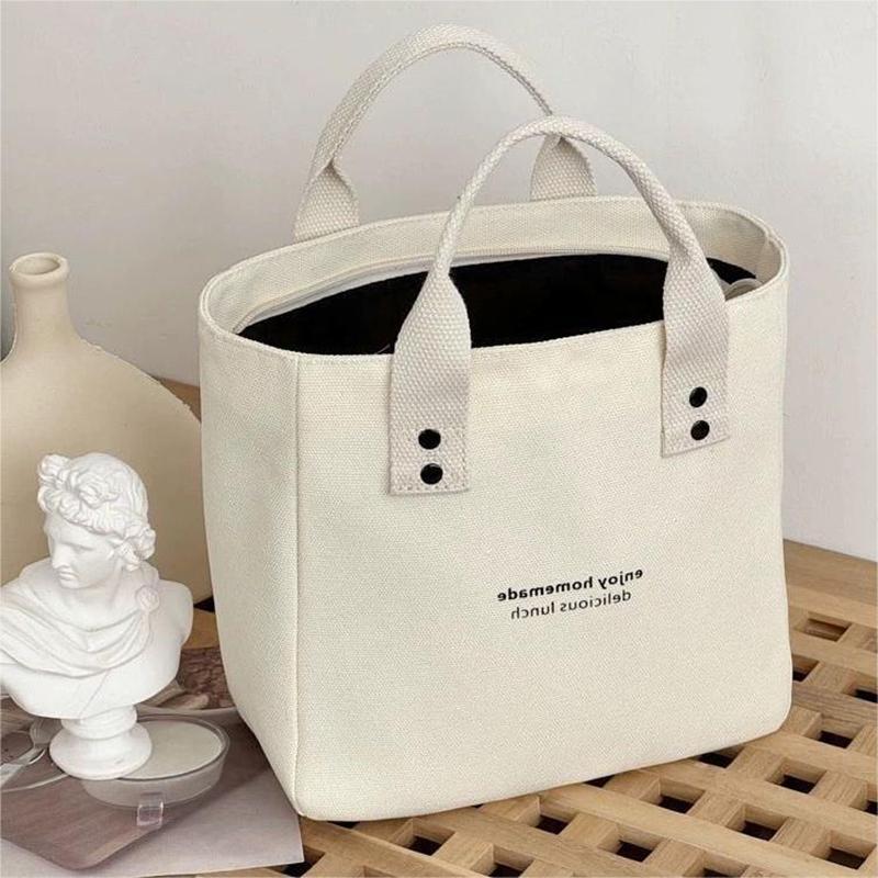 Product Introduction of Canvas handbag, for women, solid color, large capacity, suitable for travel casual bags 13