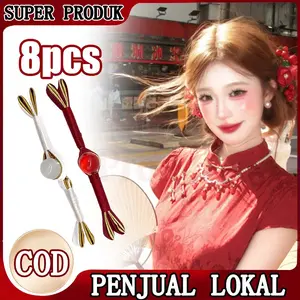 Kancing Tradisional China 8pcs Aksesori Cheongsam dengan Model Mutiara dan Bahan Satin yang Elegan dan Berkualitas
