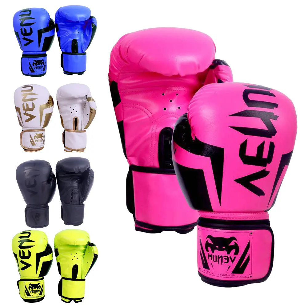 1Pair Professional Taekwondo Boxing Gloves Thickened Pu Leather Once Molded Inner Bladder Breathable Gloves Sanda Fighting Training Equipment #456804