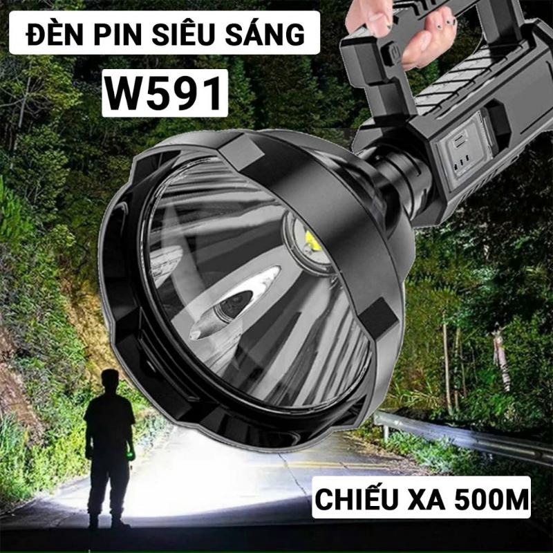 Đèn pin cầm tay siêu sáng 591 pha to chiếu cực xa, bóng led P70 cao cấp 0