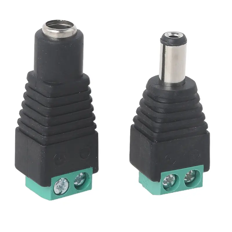 CHAO DC12V Power Connector 5.5mmx2.1mm Male+Female Power Jack Adapter for CCTV Camera
