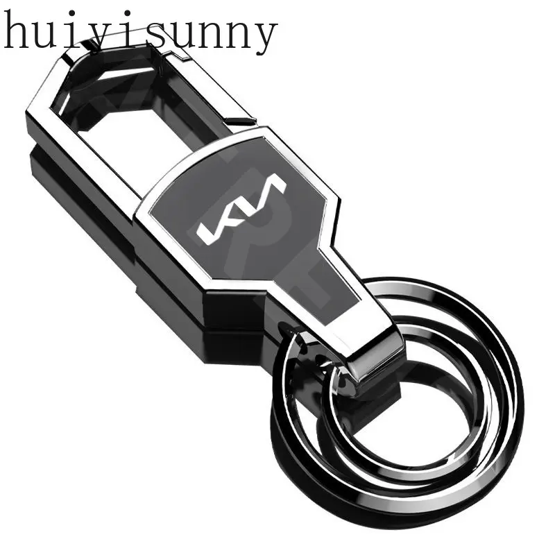 Huiyisunny KIA Keychain Portable Car Key Chain Laser Logo Metal Key Buckle For EV6 GT Picanto Rio Stonic Soluto Seltos Forte Sportage Carnival Sorento Stinger Accessorie
