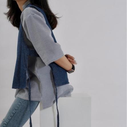 Denim Vest - Outer Vest Wanita Rompi Jeans Korea Style (Dark Color, One Size, Two Colours) | WEARPULCHRA | 3