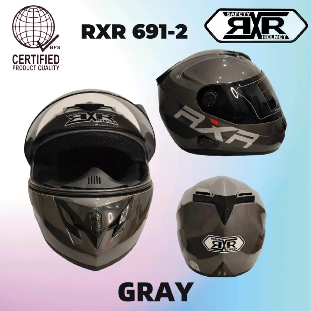 Motorcycle Helmet RXR 691-2 Fullface Single Visor Free Size