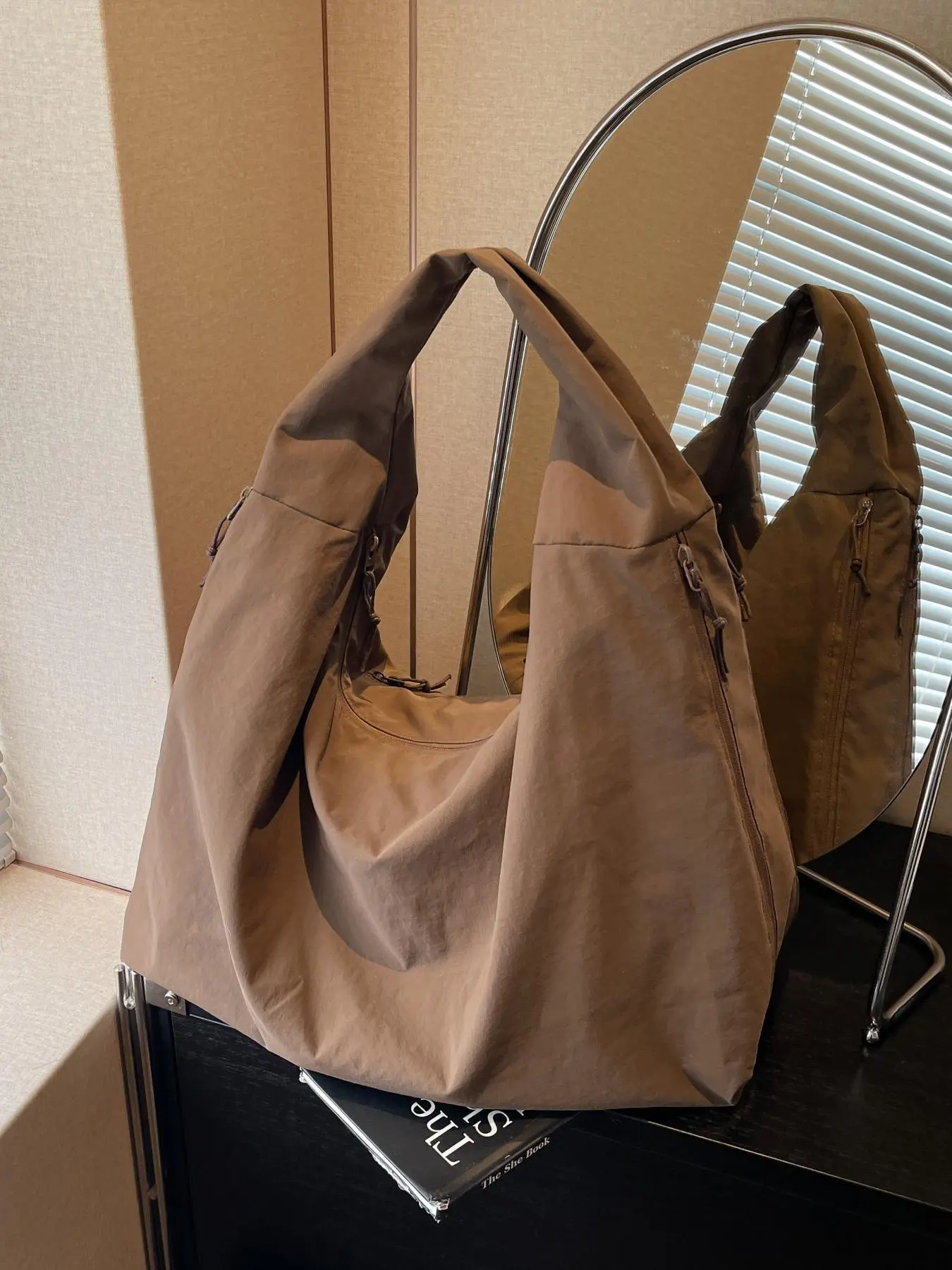 Women's Solid Color Canvas Shoulder Bag, Fashionable Large Capacity Tote Bag for Daily Used, Casual Trendy Versatile High-quality Daily Commuting Bag