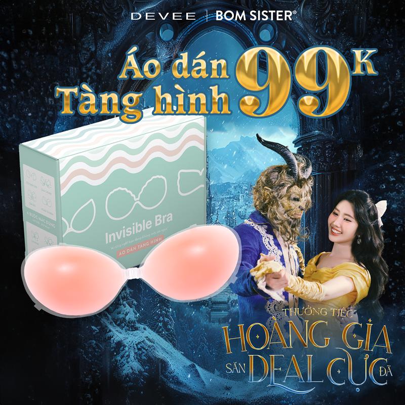 BOM Sister x Thúy Ngân - Áo dán tàng hình silicon, áo lót nữ dán cài trước nâng vòng 1 tạo khe, chuyên mặc trang phục khoét lưng, đầm body, xuyên thấu AD002-AD003