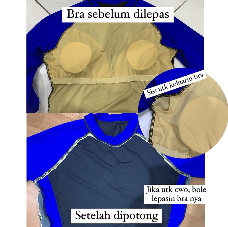 31603-02 Baju renang / cewek / lengan panjang/ satu set/ celana panjang / dewasa/ pakaian renang / wanita / murah / outdoor / couple / unisex / polos / antiuv 1