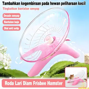 Roda Putar Hamster Wheel Putarhamster Kincir hamster untuk Robo Wintersyirian dan Chambell，Large Silent Spinning Running Wheel for Hamsters, Gerbils, Mice and Small Pets, No-Slip Base UFO Design Pet Activity Toy, Easy Clean Small Animal Cage Accessories