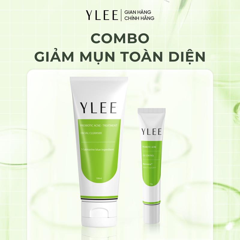 Combo Trị mụn toàn diện YLEE cho da dầu mụn, da mụn tuổi dậy thì - Sữa rửa mặt và Gel trị mụn - Giúp trị mụn ẩn, mụn đỏ sưng viêm, mụn trứng cá
