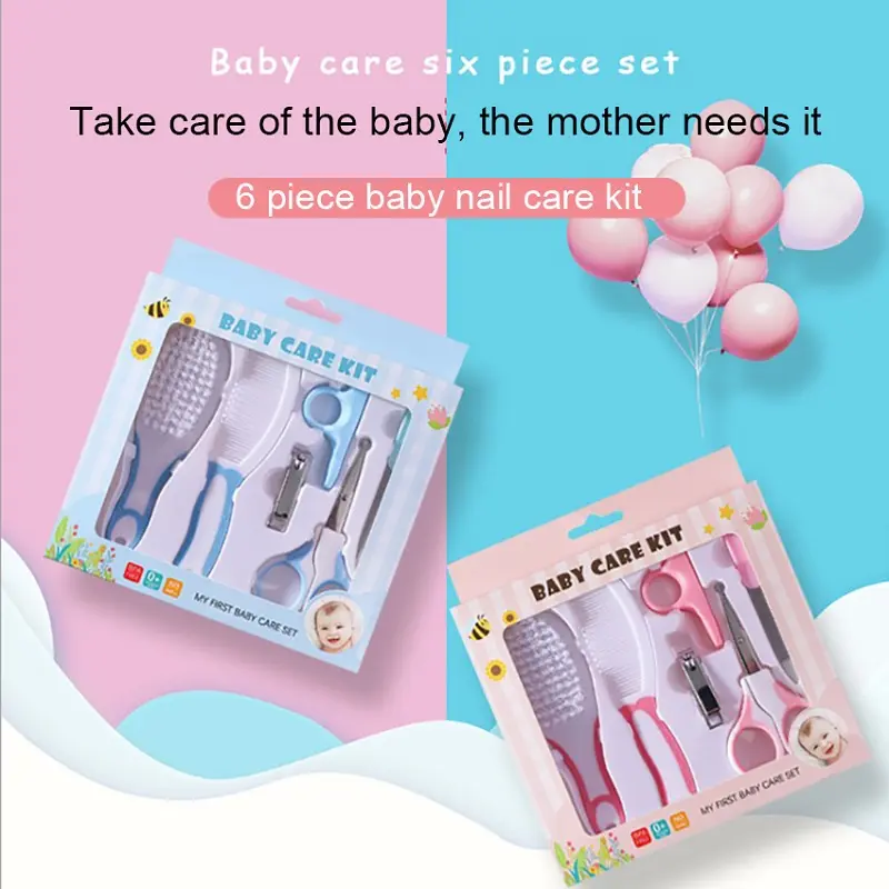 Baby Care Kit 6 in 1  Set Sisir Gunting Kuku Bayi isi 6 untuk Newborn Baby Kado Lahiran Anak Cowok Cewek