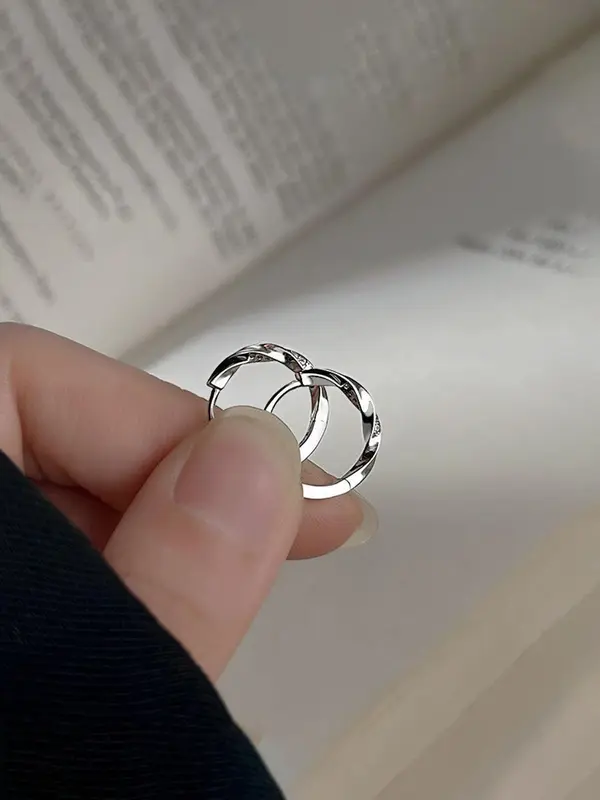 S925 Sterling Silver Hoop Earrings, Fashionable Zirconia Decor Earrings for Women & Girls, Trendy All-match & Exquisite Jewelry for Birthday Gift 6