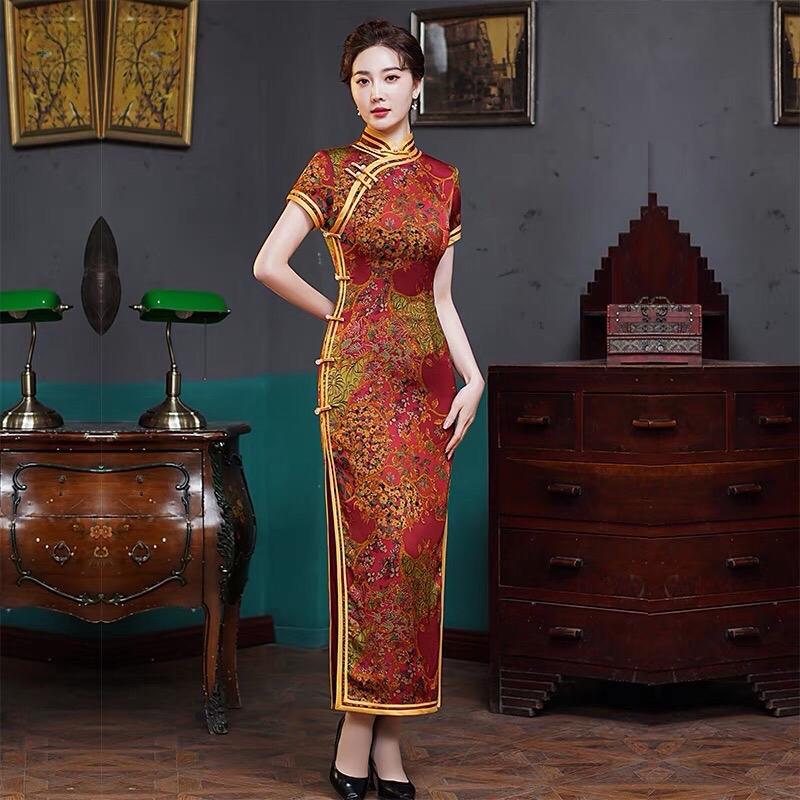 Sườn xám thượng hải Dáng Dài Sang Trọng size từ 47-65kg Nữ 4