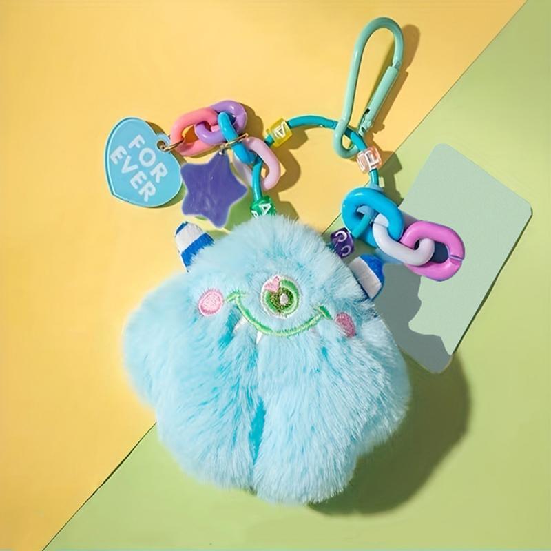 1 Piece Cute Cartoon Plush Monster Keychain, Cute DIY Pendant For Mobile Phone Decor, Backpack Charms For Young Girls 8350e6-...