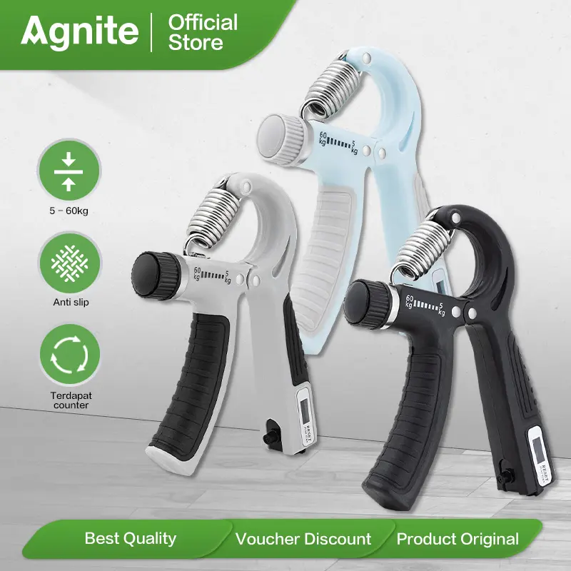Agnite Handgrip / Fitness Olahraga Tangan 5 - 60 kg Dengan Counter ER022 Alat Outdoor Otot
