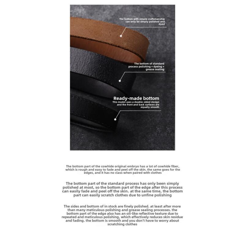 Product Introduction of Basic light mature temperament delicate belt French gold buckle leather niche light luxury belt women's trouser belt 10