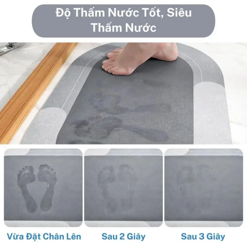Thảm SILICON siêu thấm hút. chống trơn trượt kích thước 40x60cm Cao Su. Combo 3 tấm ngẫu nhiên. 6