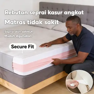 Alat Pasang Sprei & Bed Cover Keren - Penjepit Sprei Anti Melar, Penjepit Kasur, Penahan Bantal, Alat Merapikan Sprei, Bantuan Instalasi Bed Cover untuk Kasur 100x200cm