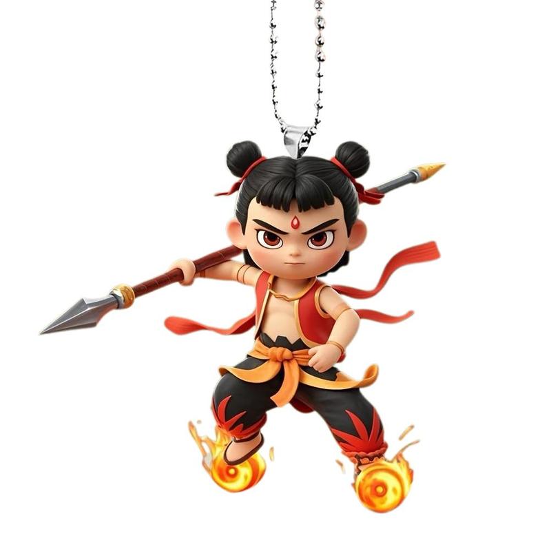 Product Introduction of Nezha 2 Anime Character Design Car Interior Cartoon Rearview Mirror Decoration 0