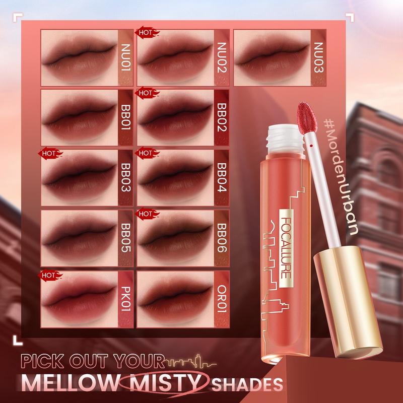 Misty City Mellow Son Kem Focallure Kết Cấu Nhung Lì Vừa Mềm Mại Vừa Thoáng Khí Dưỡng Ẩm Sắc Tố Cao Lâu Trôi Son Bóng Mượt Mà Mềm Mại Phong Cách # MordenUrban