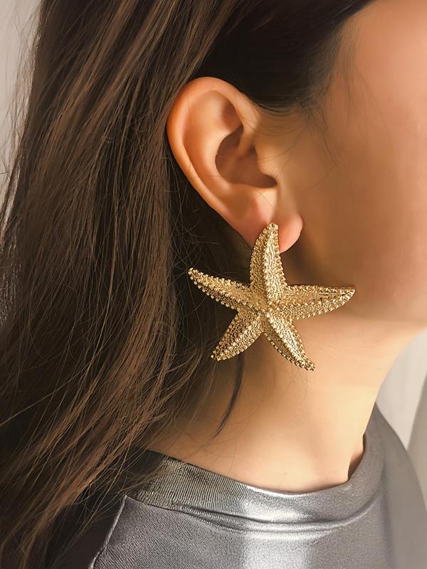 Starfish Design Stud Earrings, Fashionable Jewelry for Women, Daily Clothing Decor, Trendy All-match & Exquisite Jewelry for Birthday Gift 4
