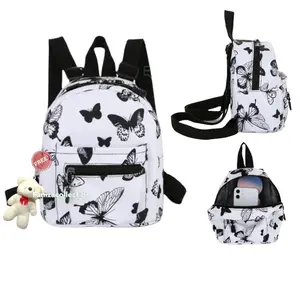 Tas Ransel Mini wanita Motif Sapi dan Kufu-kufu Tas Remaja Maskini Backpack