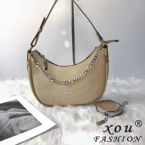 XOU FASHION Tas Selempang Wanita Elegant Women's Crossbody Bag with Chain Model Terbaru X-834