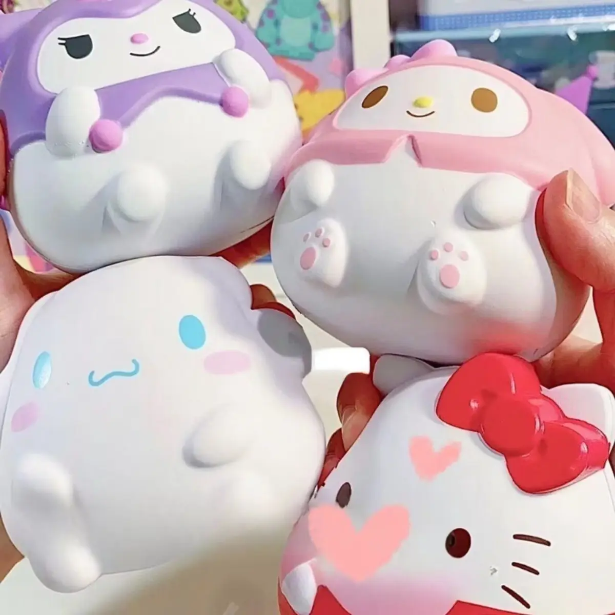 Sanrio Cinnamoroll Hello Kitty Purin Dog Doll Stress Relief Toys Kawaii Finger Press Rebound Vent Anxiety Relief Toys