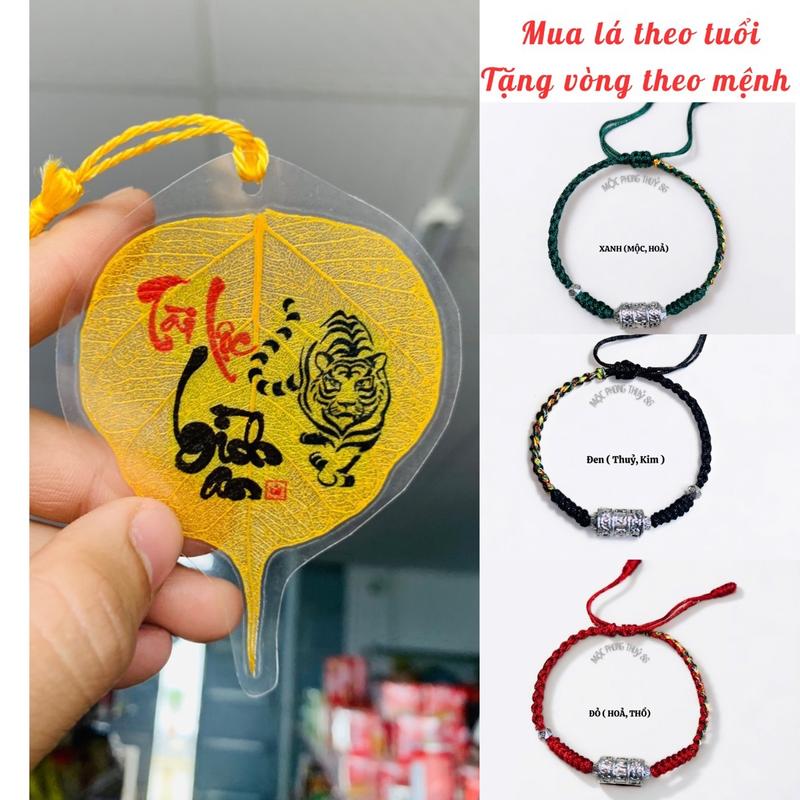 [Tặng kèm vòng theo mệnh ] Lá Bồ Đề Chữ Thư Pháp 12 con giáp theo tuổi để ốp điện thoại làm Decor Decor Phòng Khách lộc thần Tranh Đồng
