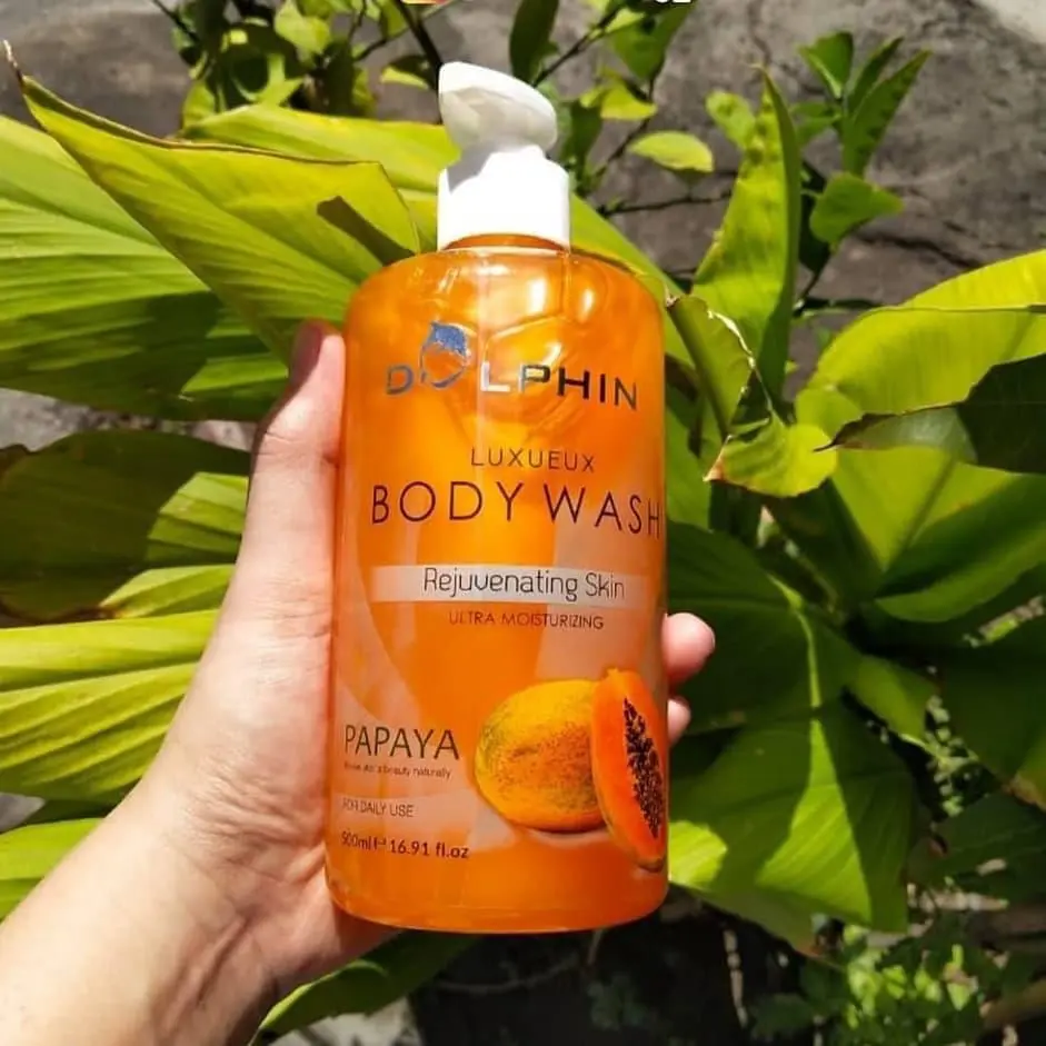 Dolphin Body Wash Papaya uk.500ml/Sabun cair papaya dolphin ampuh memutihkan kulit