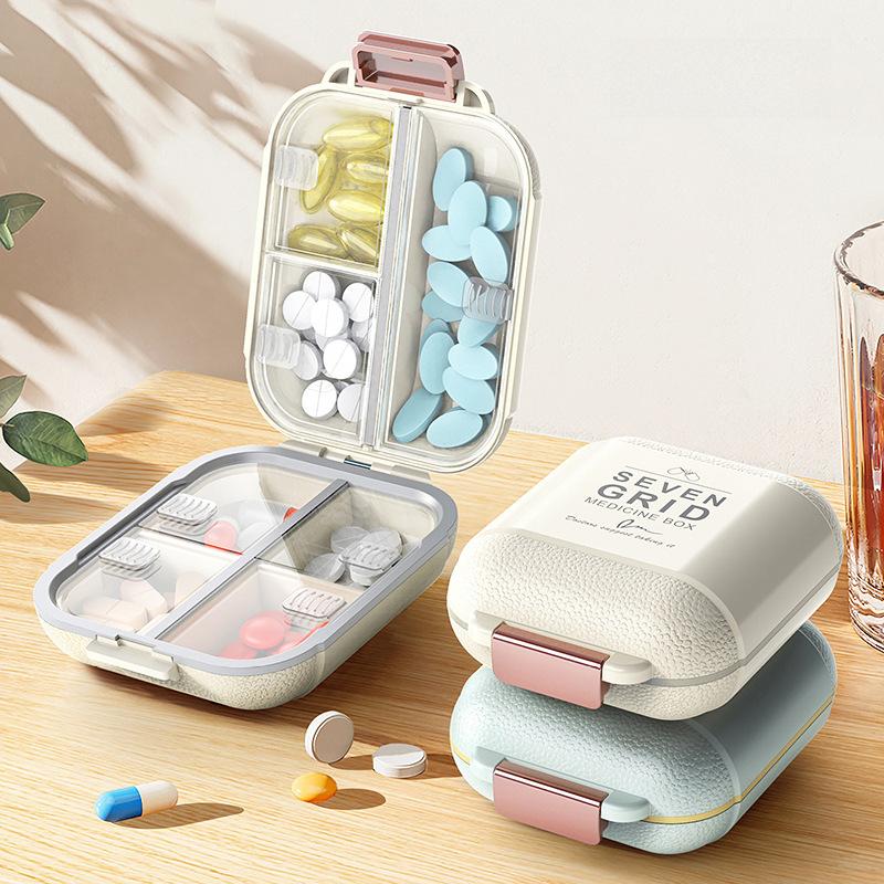 Sealed Small Medicine Box Portable for Daily Use - Divided into ...