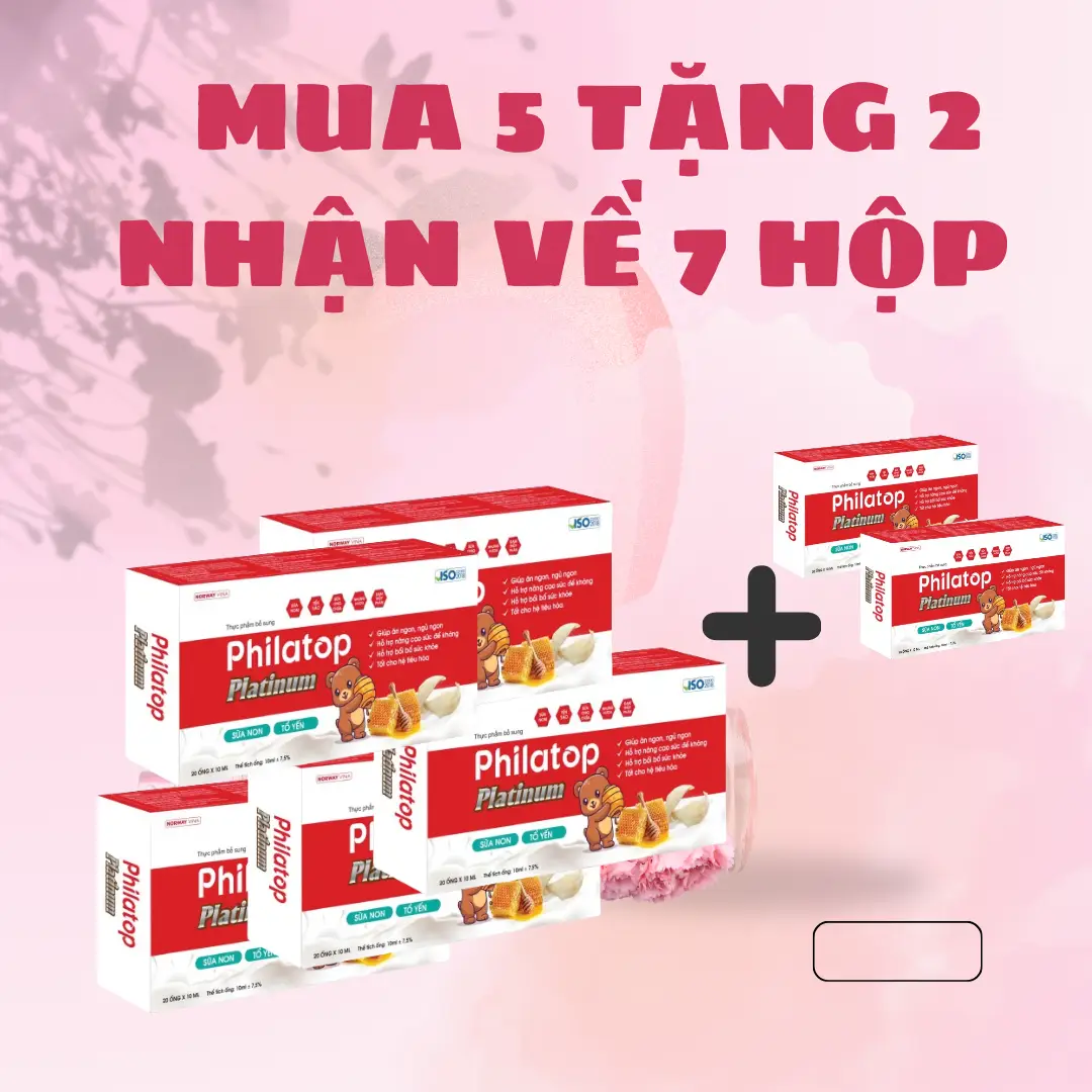 Philatop Platinum - bổ sung sữa non, đạm thủy phân, yến sào hỗ trợ ăn ngon ngủ ngoan-Hộp 20 ống vitamin  b