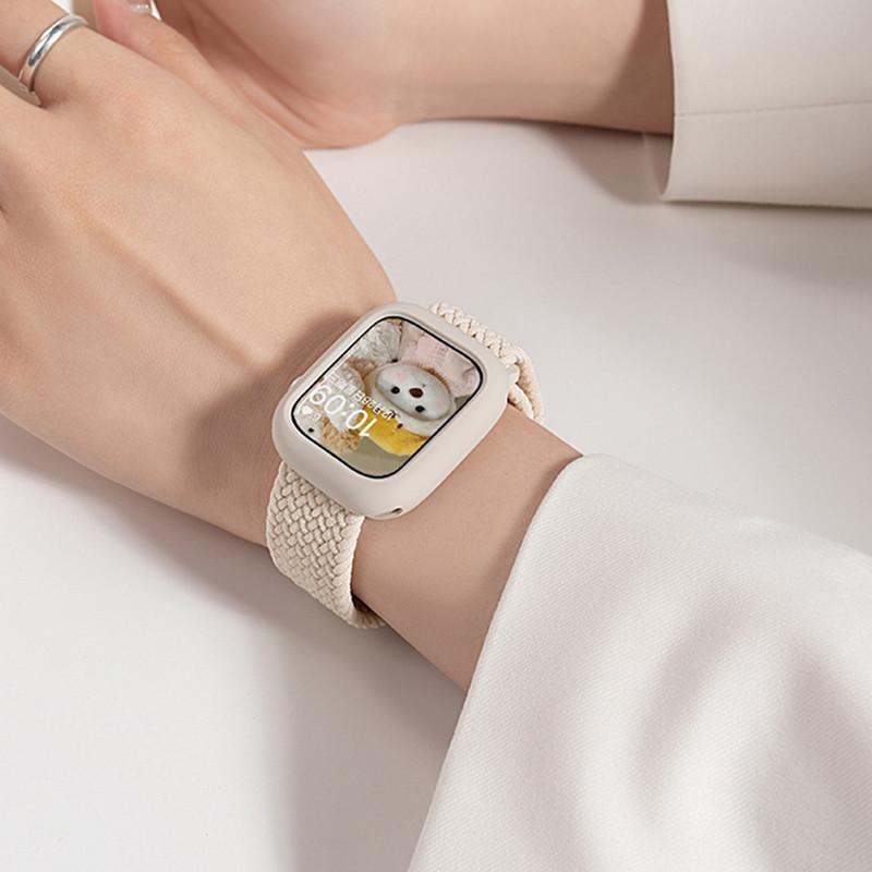 Tali Jam Tangan Sport Braided Nylon Elastic Strap for Apple Watch Ultra/SE 2 Iwatch Series 9 8 7 6 3 5 4 46mm 49 45 41 44 40 42 38mm Scrunchie Band Belt Bracelet Accessories  Smartwatch I8 S10 S8 S9 Pro Max T900 T800 Ultra 8 MAX 9 PRO S20 T500