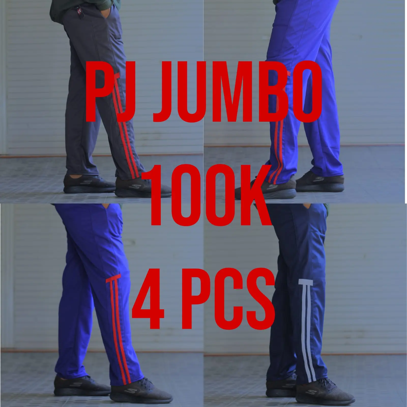 Paket Grosir Celana Kolor Panjang Jumbo muat 100kg 100k dapat 4pcs Biru Cowok Karet Nyaman Pria Standar Formal Distro