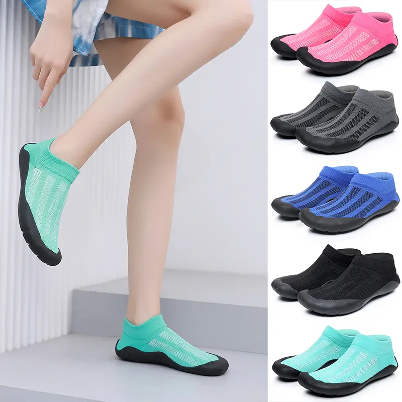 Giày Đi Biển, Mềm Mại, Thích Hợp Cho Lặn Với Ống Thở, Dành Cho Nam Và Nữ, Chống Trượt, Chống Cắt, Phong Cách Lội Nước, Cổ Thấp, Thiết Kế Dệt, Dành Cho Người Lớn Và Trẻ Em, Đế Cao Su Sneaker