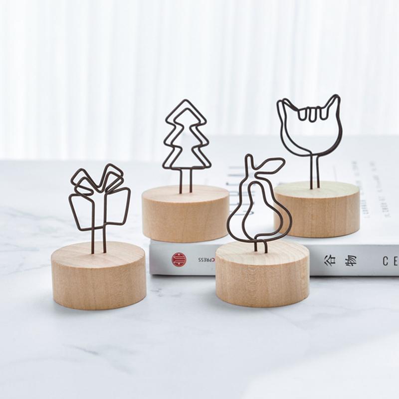 Creative Wooden Message Notes Clips Vertical Cute Photo Clip Desktop Decoration Ornaments 0