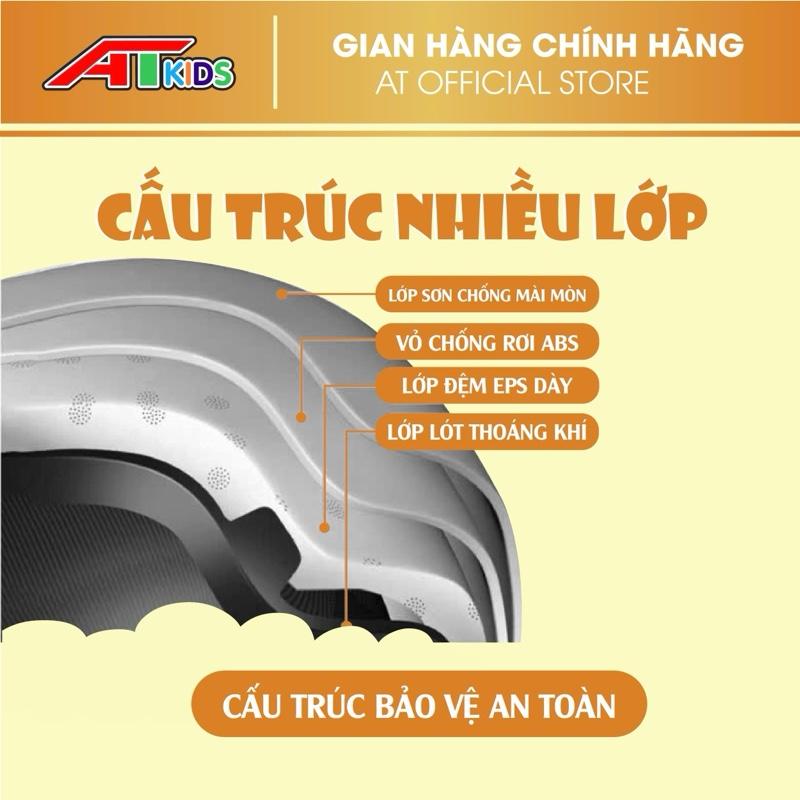 MŨ BẢO HIỂM AT 03 1/2 CON VẬT ĐÁNG YÊU DÀNH CHO BÉ TỪ 1-16 TUỔI ĐA DẠNG MÀU SẮC CHÍNH HÃNG 7