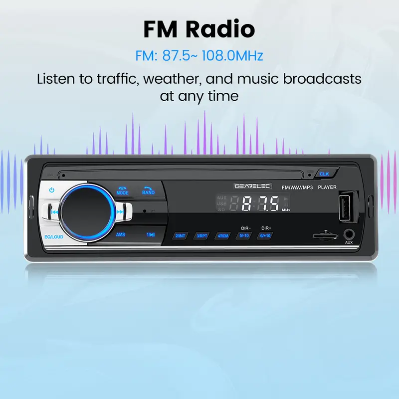 Gearelec Tape Audio Mobil JSD-520 JSD520 Multifungsi Bluetooth MP3 FM Radio Kartu TF USB dengan Remote Control Mendukung 5