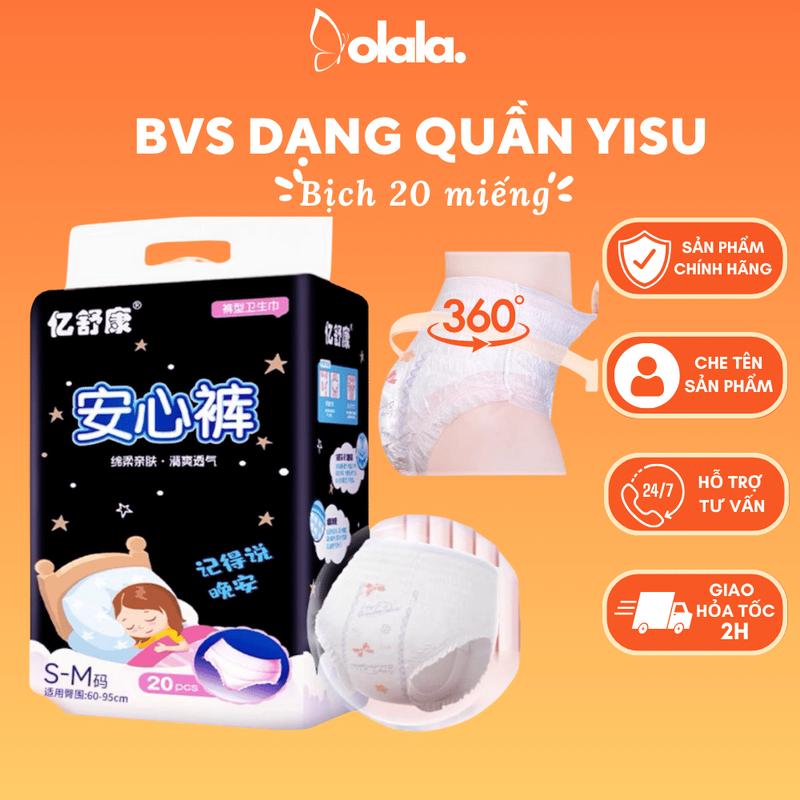  Băng vệ sinh dạng quần YISU dùng cho bé gái,chị em phụ nữ và các chị sau sinh đủ size S M L XL  có che tên khi gửi hàng  kem  bôi 