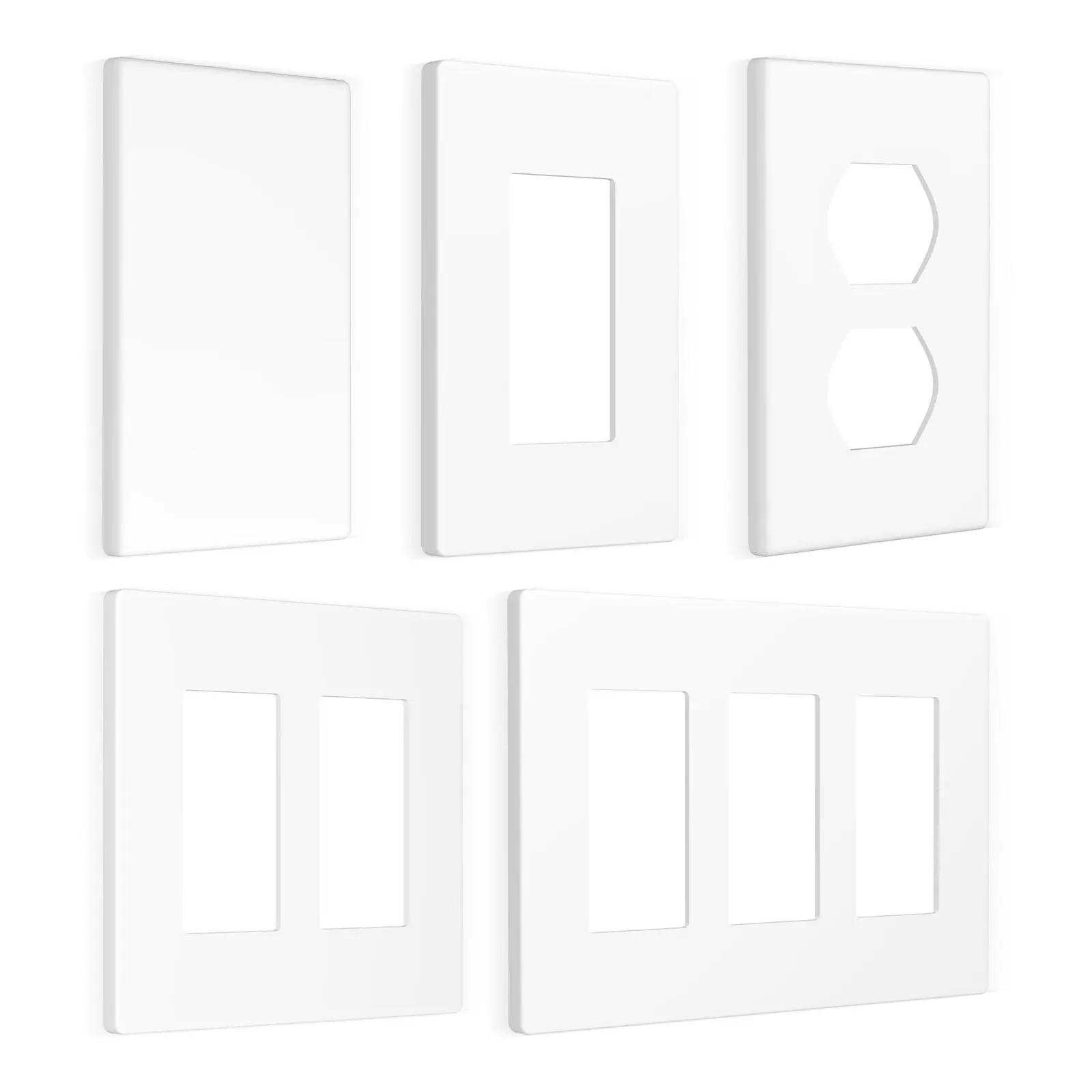 Screwless Decorator Wall Plate, Outlet Cover, Unbreakable Polycarbonate Thermoplastic Wall Plate, Wall Outlet Cover, Electric Outlet Cover