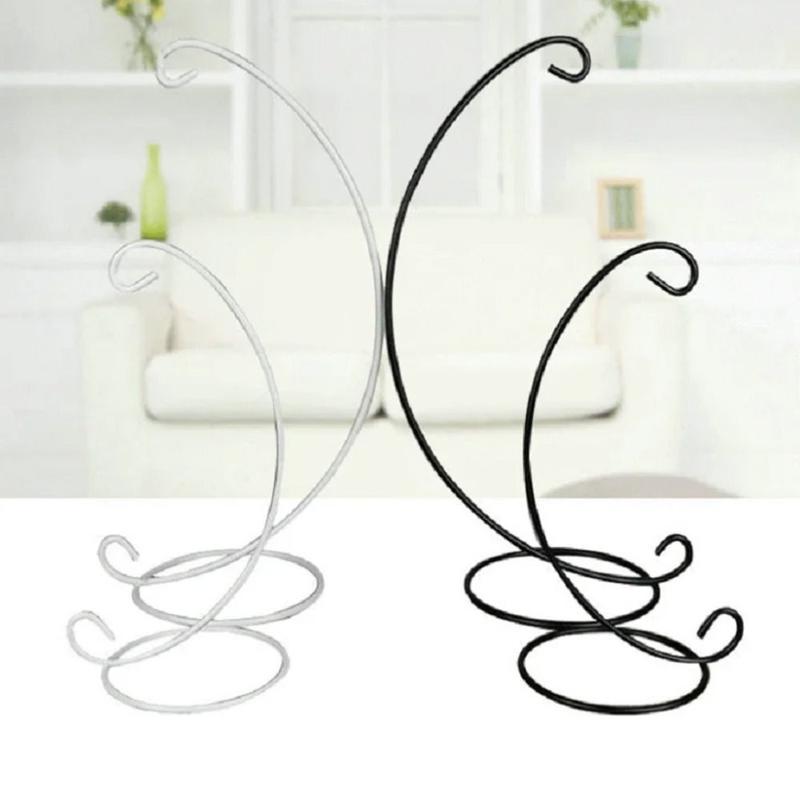 Candle Holder Iron Art Glass Ball Hanging Stand Retro 23-33cm Flower Stand Portable Ecological Bottle Stand Candle 1