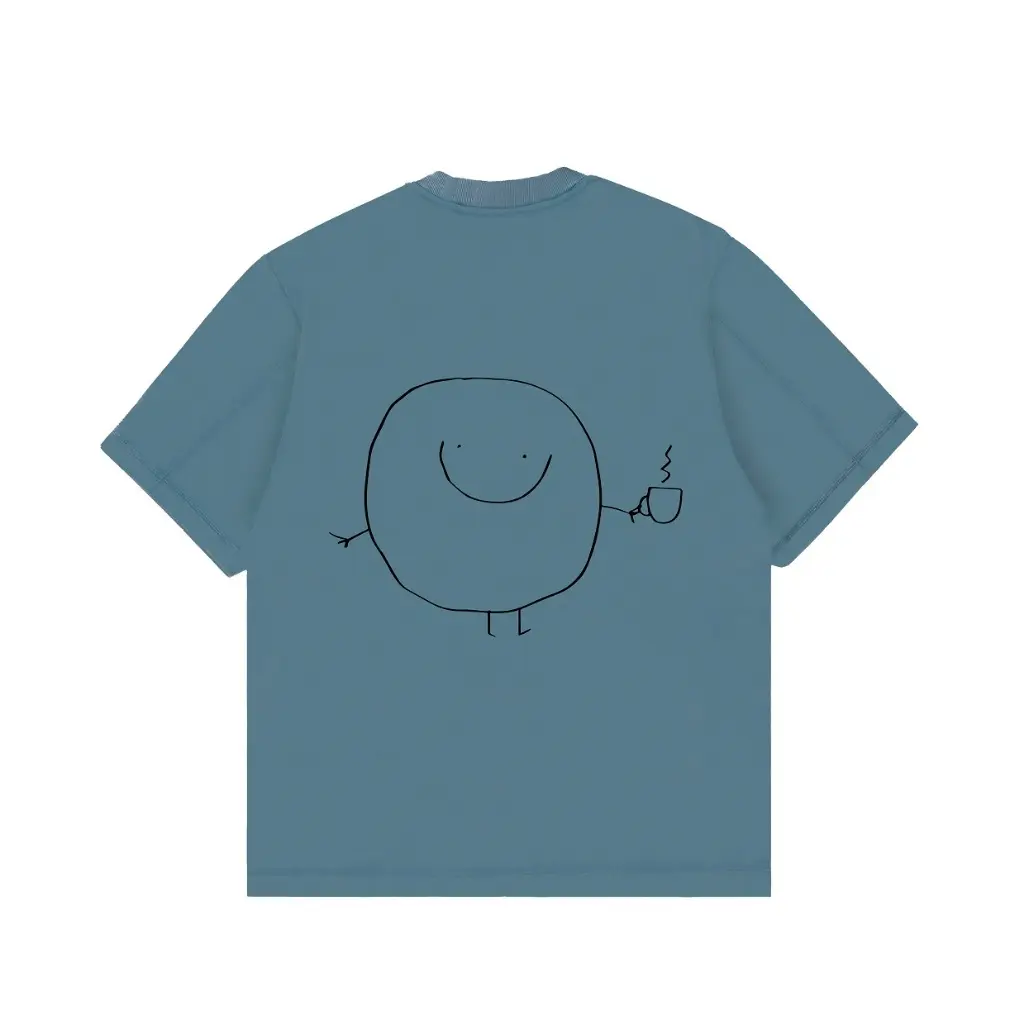 Onoma Katun Bangkok - Oversized Tshirt Its A New Day Peacock Blue - Kaos