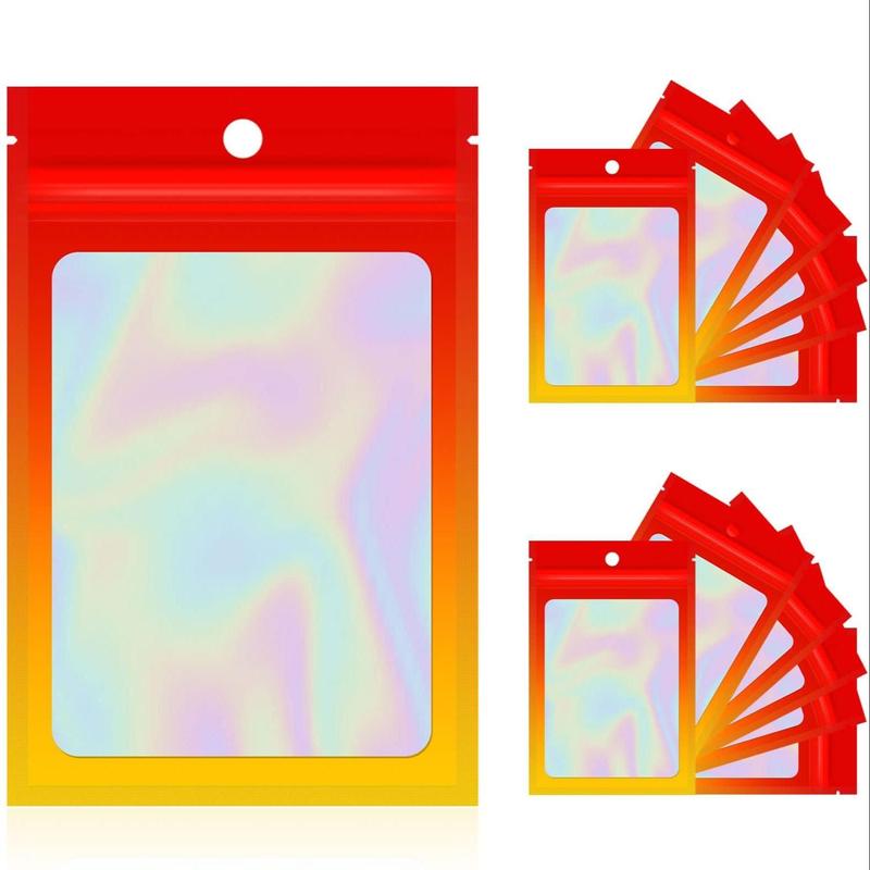Product Introduction of Resealable Ziplock Storage Bag, 100pcs/set Aluminum Foil Mylar Smell Bag, Clear Window Packaging Pouch for Party Favor & Candy & Nuts 6
