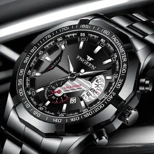 Jam Tangan Pria Original Terbaru Tahan Air Asli Import Premium Quality Kalender Luminous Aktif Bercahaya Stainless Steel Anti Karat Aksesoris Arloji Watches Men Fngeen  -J98