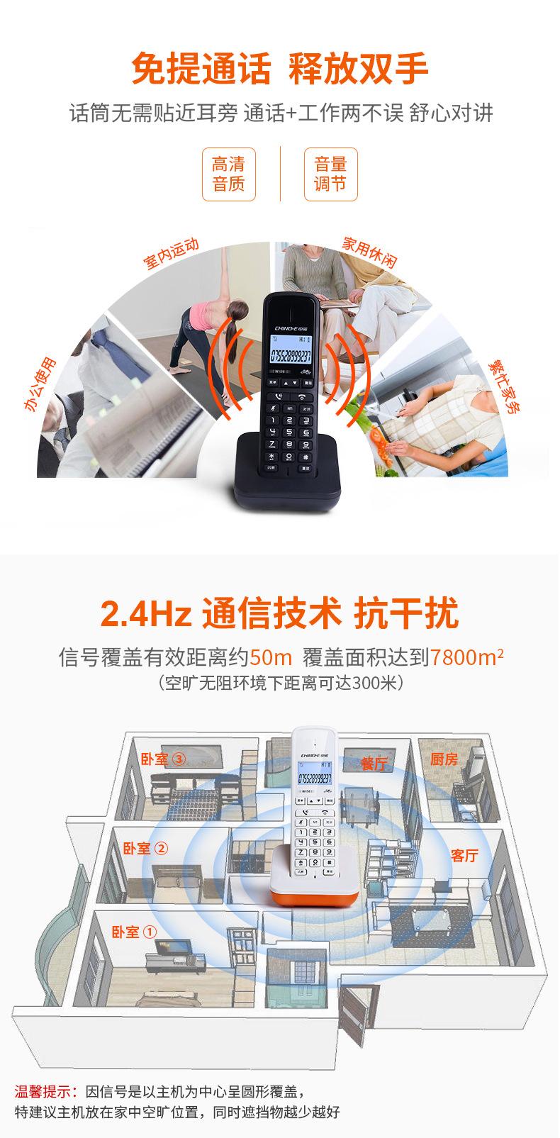 Product Introduction of Cross-Border Hot Product W158 Business Mother and Child Telephone Home Office Long Distance Cordless Landline One for Two Tripartite Call 1